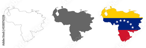 Highly detailed Venezuela map with borders isolated on background
