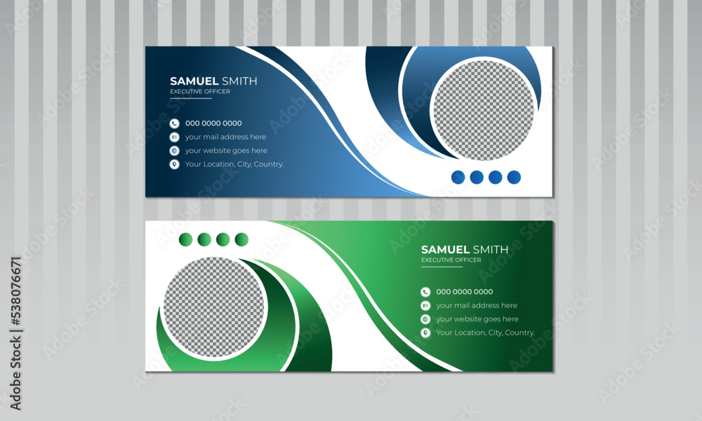 Flat and Modern Email Signature Template
Professional business email signature footer
Email Signature vector Layout Flat and Modern Email Signature Template
Professional business email signature footer
Email Signature vector Layout