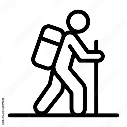 hiking line icon