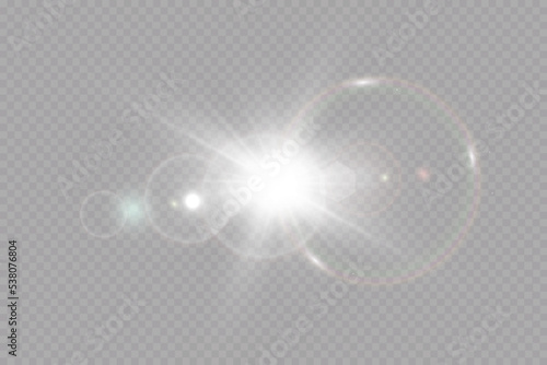 Vector transparent sunlight special lens flare light effect