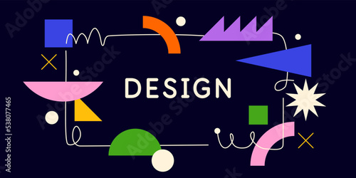 Modern geometric composition of various shapes. Illustration for design. Abstract background in the trend chart.