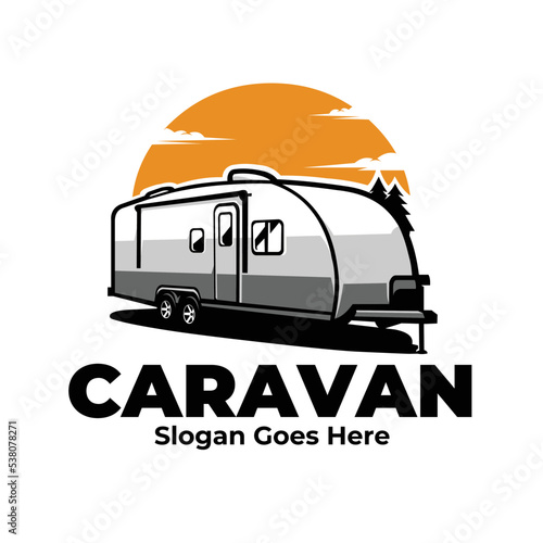 Caravan logo illustration vector isolated