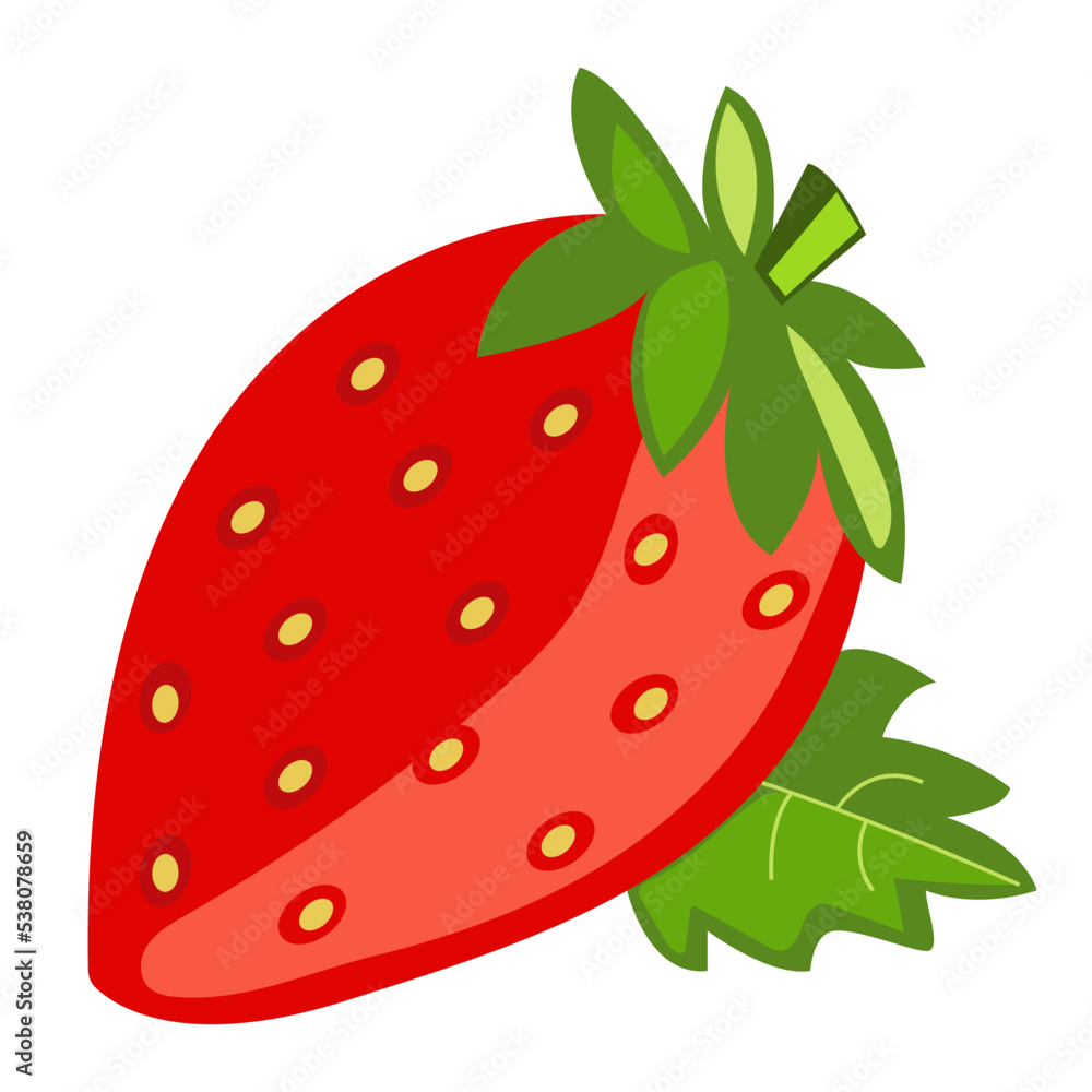 Strawberry berry on a white background. Harvest. Healthy nutrition. Vector illustration Strawberry berry on a white background. Harvest. Healthy nutrition. Vector illustration
