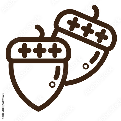 acorns nut seed vegetable veggie outline icon