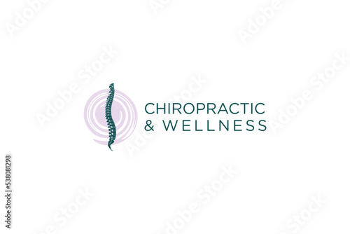 Medical chiropratic logo design spine tailbone illustration massage orthopedic icon symbol wellness health