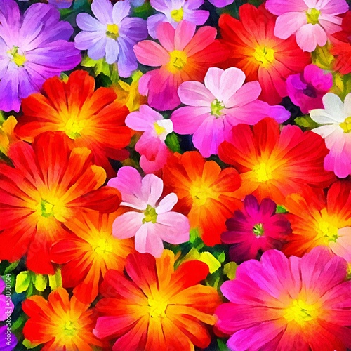 Digital drawing of floral background in painting on paper style © Tilra