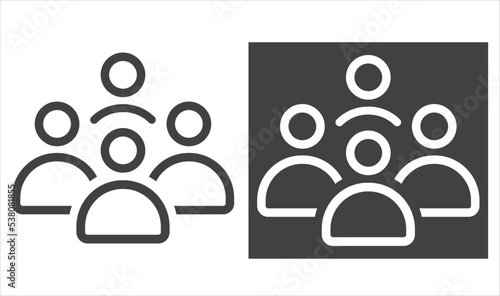 Four users, businessmen or people, vector, icon.
