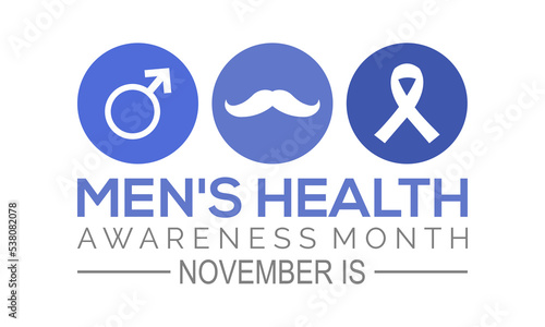 Vector illustration on the theme of Men's health awareness month observed each year during November banner, Holiday, poster, card and background design.