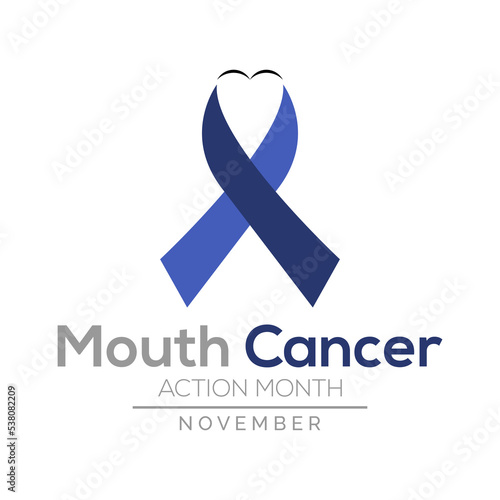 Vector illustration on the theme of  Mouth Cancer action month observed each year during November banner, Holiday, poster, card and background design.
