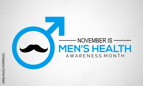 Vector illustration on the theme of Men's health awareness month observed each year during November banner, Holiday, poster, card and background design.