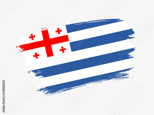 Adjara flag made in textured brush stroke. Patriotic country flag on white background