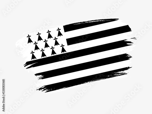Slika na platnu Brittany flag made in textured brush stroke