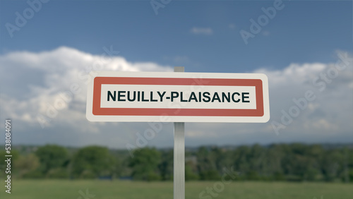 Panneau de la ville de Neuilly-Plaisance Entrée dans la municipalité. 