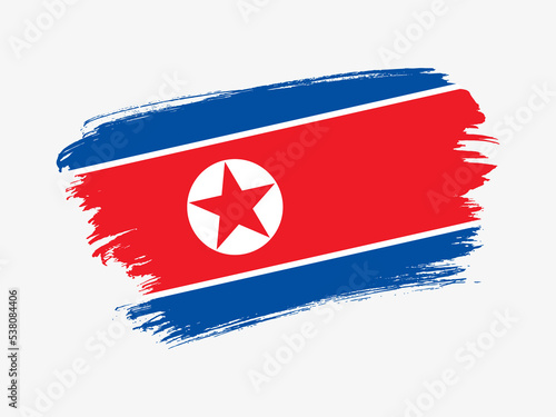 North Korea flag made in textured brush stroke. Patriotic country flag on white background Free Download North Korea flag made in textured brush stroke. Patriotic country flag on white background - GFXLoad