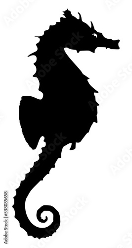 Seahorse Silhouette for Logo, Pictogram, Apps, Website, Art Illustration or Graphic Design Element. Format PNG