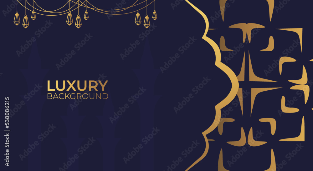 Luxury Islamic background with golden Arabic pattern Islamic eastern style Arabic. Ramadan Style Decorative Mandala. Suitable for themes with Islamic nuances