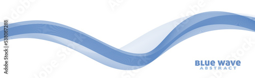 Abstract blue transparent wave by thin lines