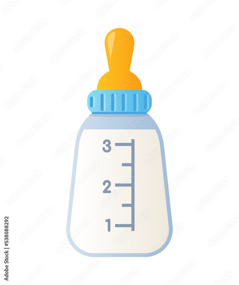 Nipple bottle - modern flat design style isolated icon Nipple bottle - modern flat design style isolated icon