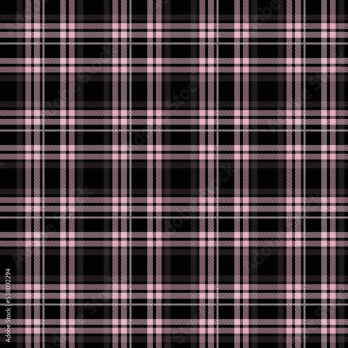 Seamless tartan plaid pattern in Pink and Black Color.	