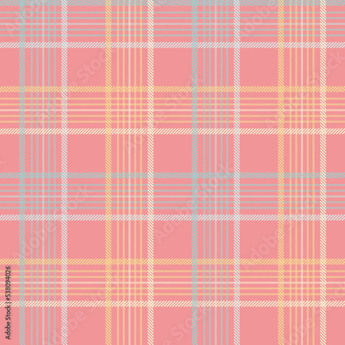 Seamless tartan plaid pattern Summer in Pink, Blue and Yellow Color.