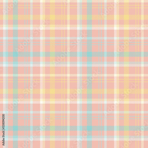 Seamless tartan plaid pattern Summer in Pink, Blue and Yellow Color.