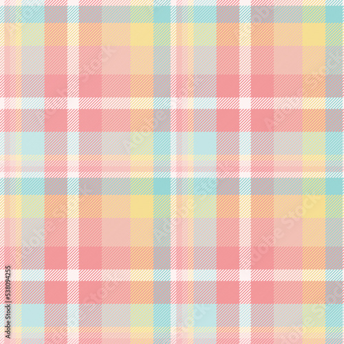 Seamless tartan plaid pattern Summer in Pink, Blue and Yellow Color. photo