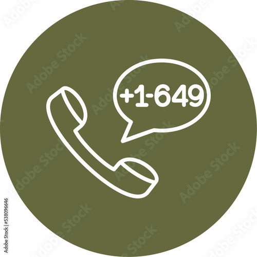 Turks and Caicos Islands Dial code Icon