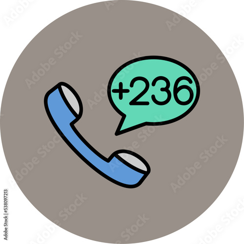 Central African Republic Dial code Icon