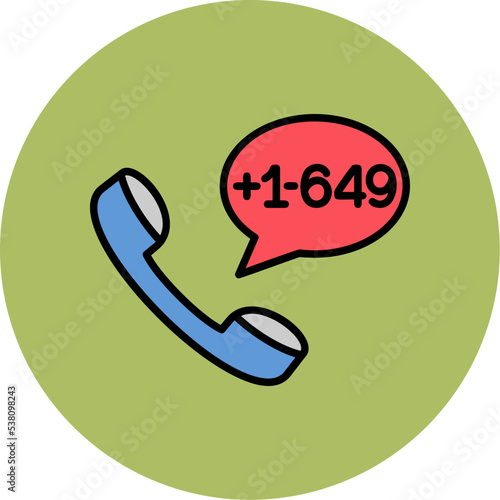 Turks and Caicos Islands Dial code Icon