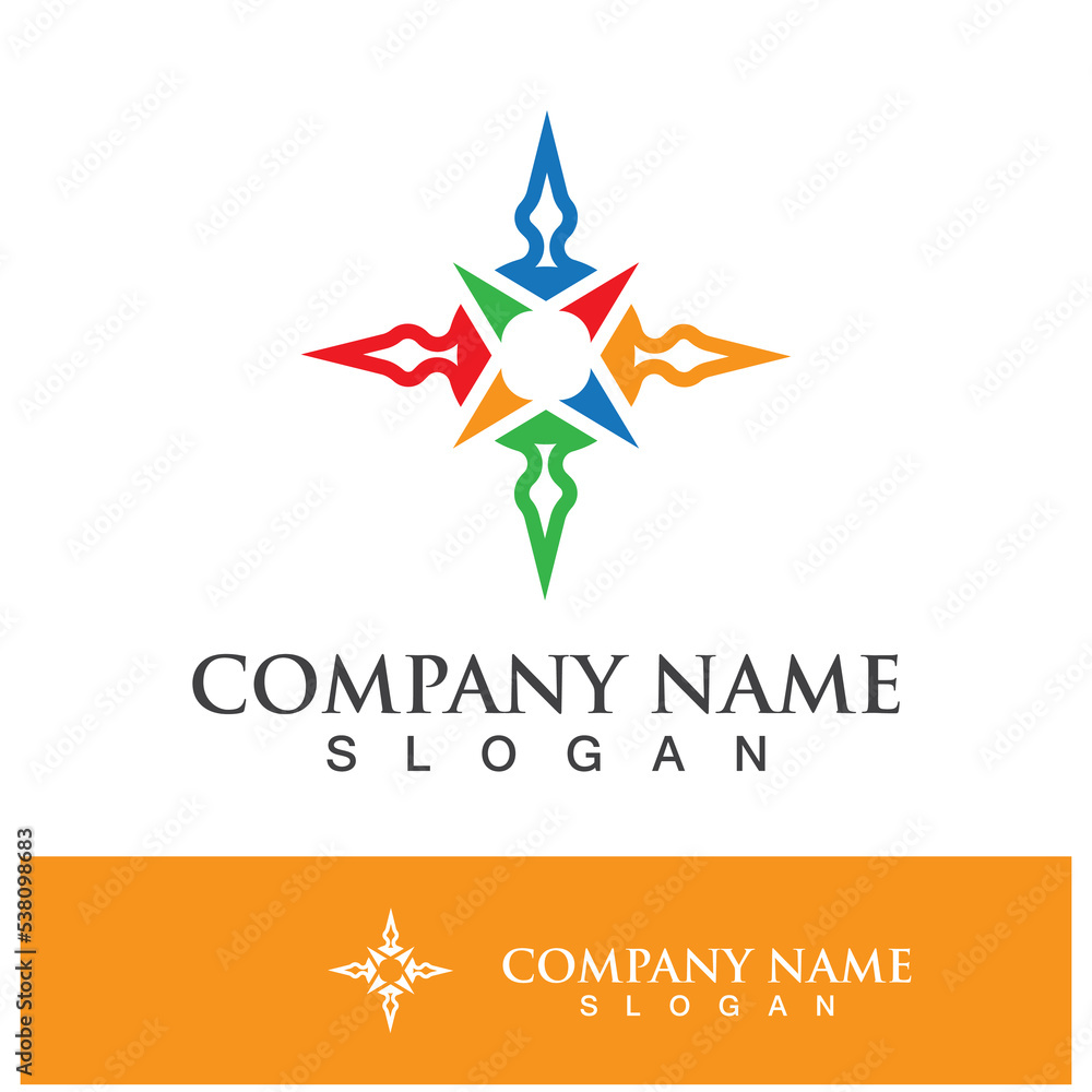 Obraz premium compass icon logo design