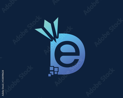 E vector modern letter logo design