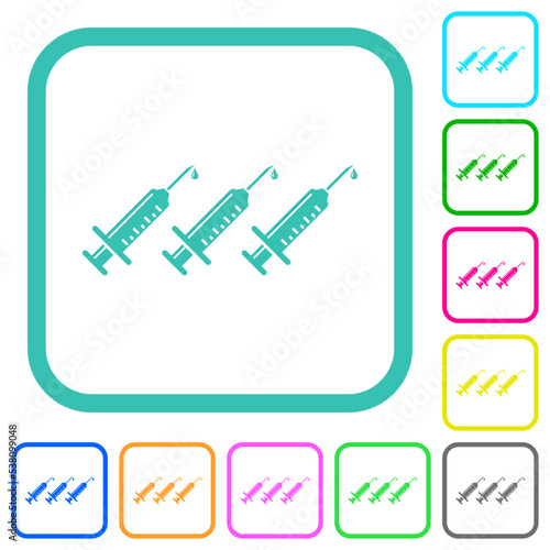 Third vaccine dose vivid colored flat icons photo