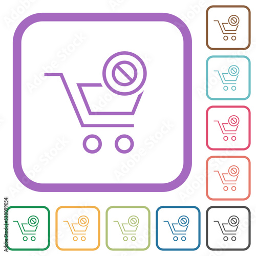 Cart disabled outline simple icons