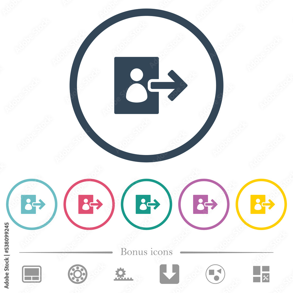 User logout solid flat color icons in round outlines User logout solid flat color icons in round outlines