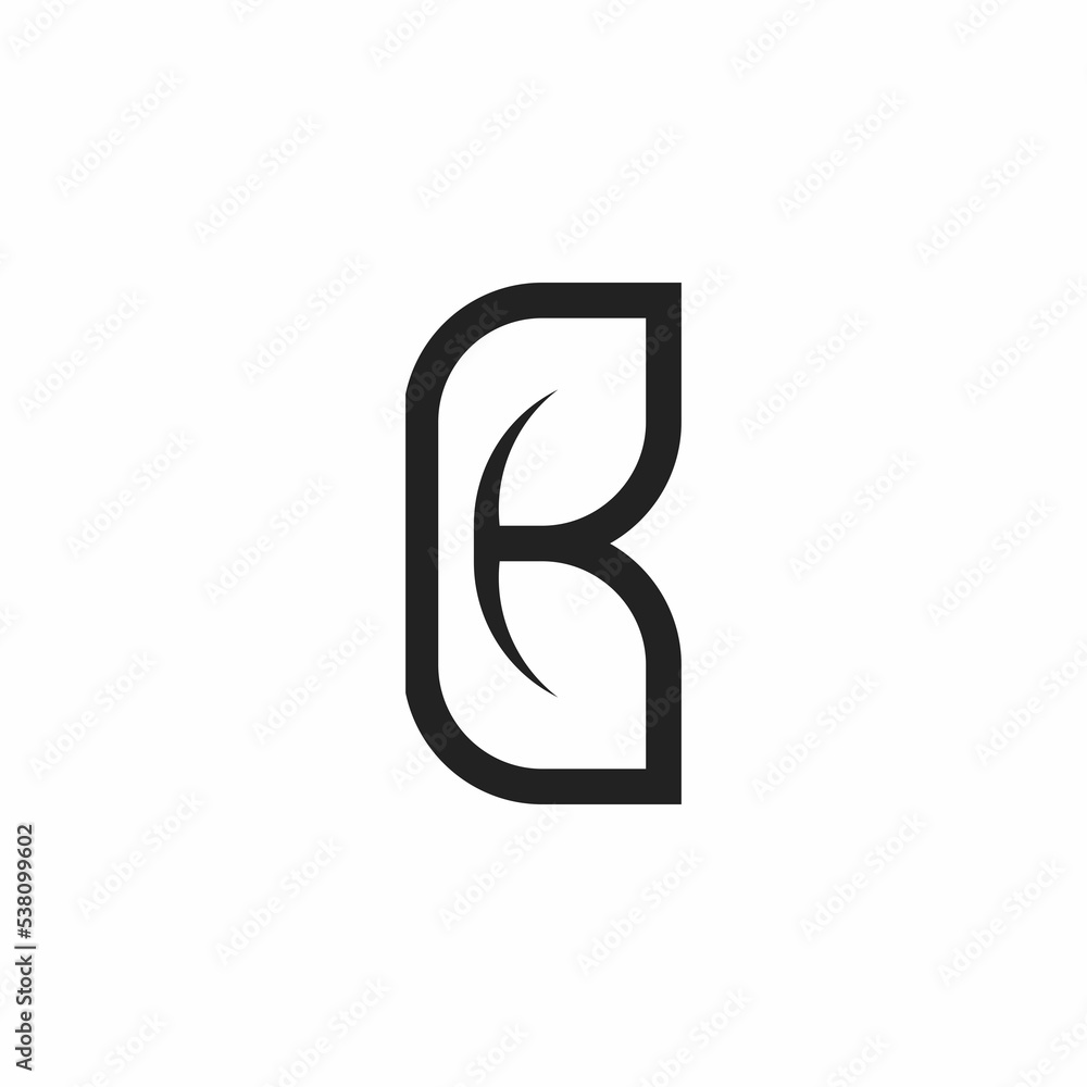B logo with leaves B logo with leaves