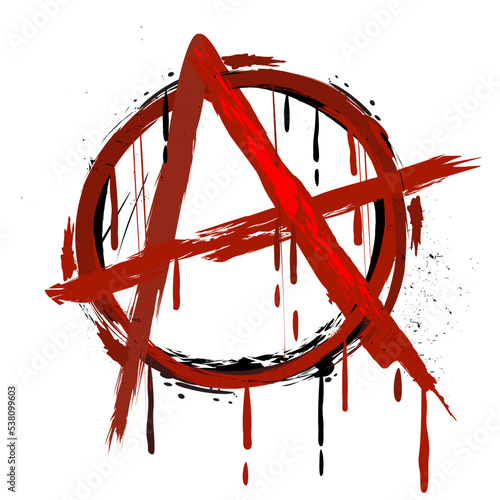 Anarchy symbol. Punk's not dead. Vector isolated grunge illustration.