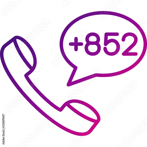 Hong Kon Dial code Icon