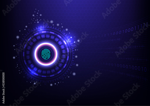 Fingerprint scanning technology background. Cyber security concept. Abstract technology background. vector illustration
