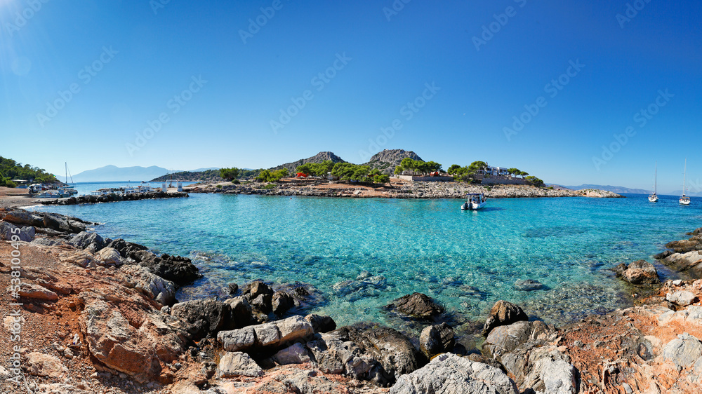 The small island Aponisos near Agistri island, Greece