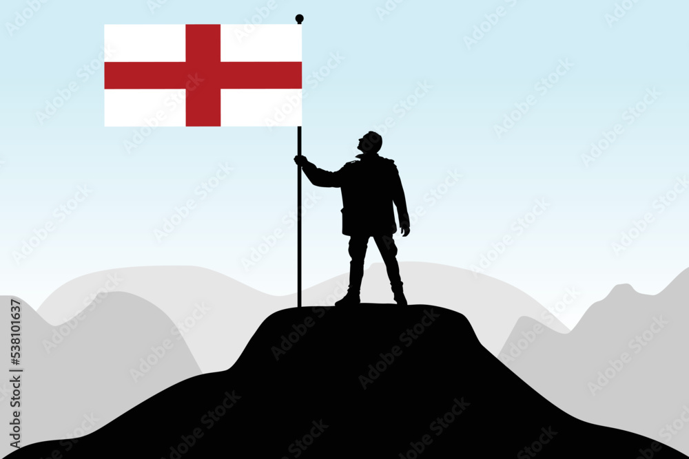 man holding a flag of England