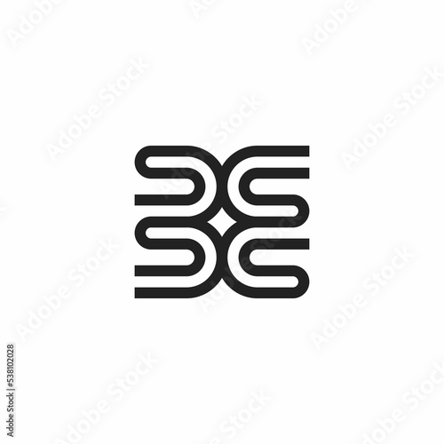 simple B and E initials logo