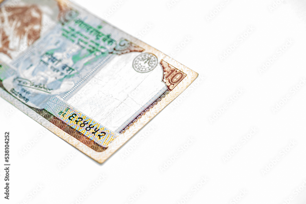 Nepali currency isolated on white background. Nepali currency isolated on white background.