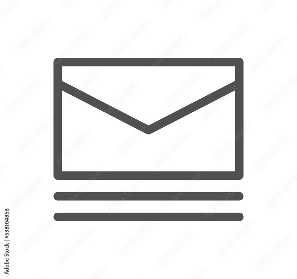 Envelope icon outline and linear vector. Envelope icon outline and linear vector.