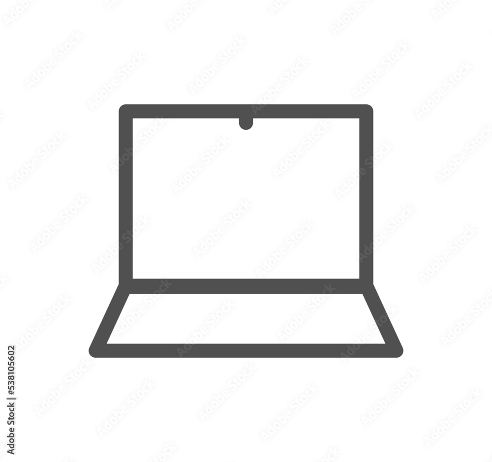 Monitor icon outline and linear vector. Monitor icon outline and linear vector.