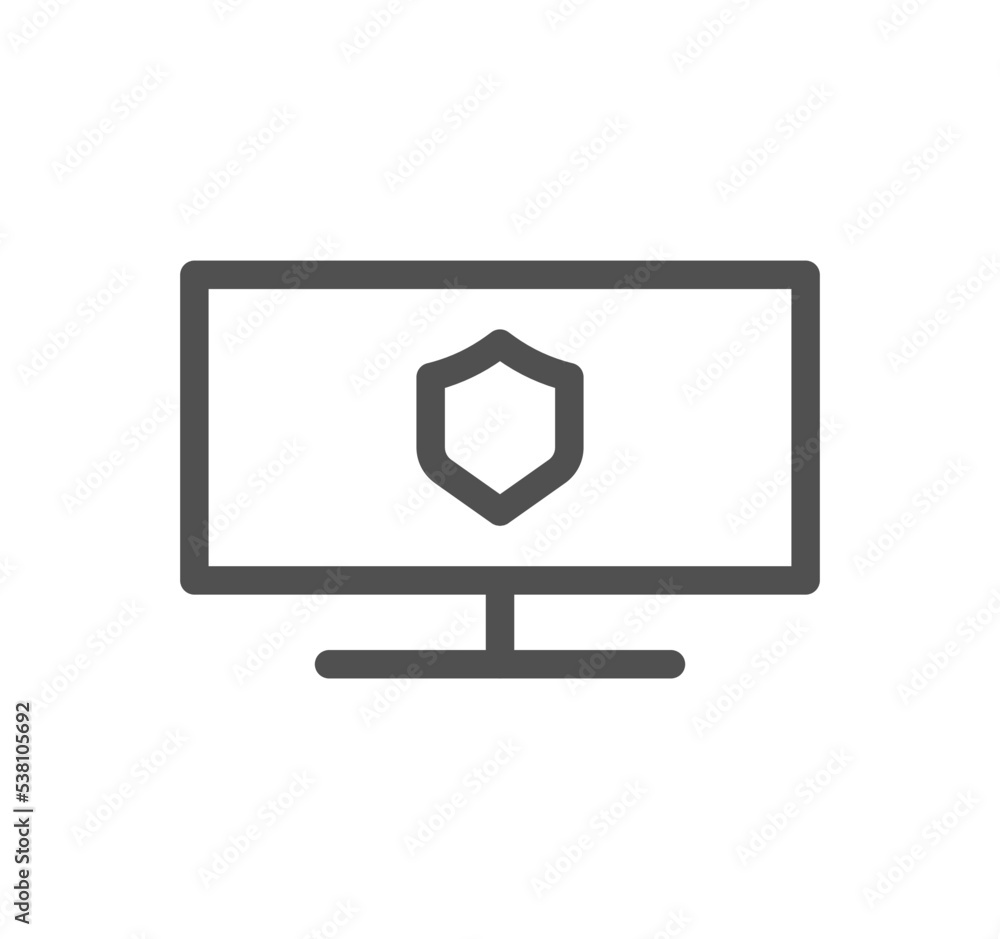 Monitor icon outline and linear vector. Monitor icon outline and linear vector.