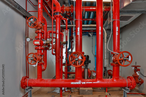 Принти на полотні Room Fire suppression system installation with a alarm check valve