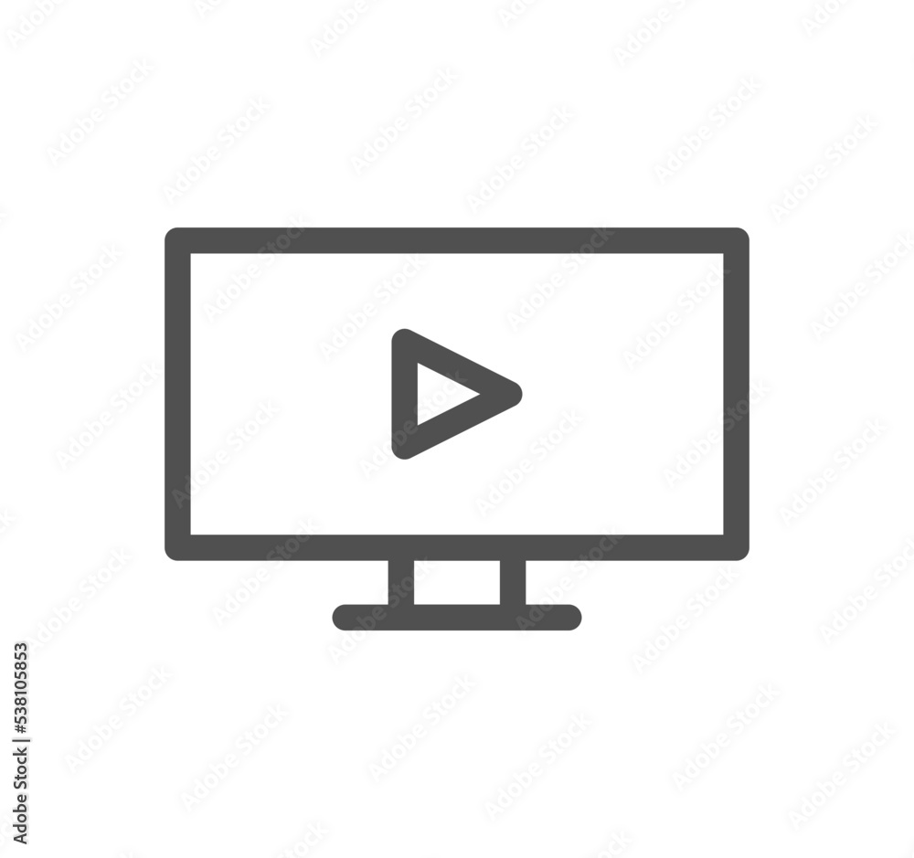 Monitor icon outline and linear vector. Monitor icon outline and linear vector.