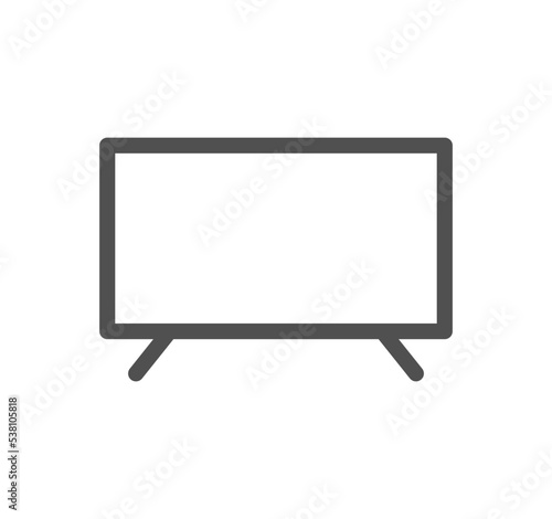 Monitor icon outline and linear vector.