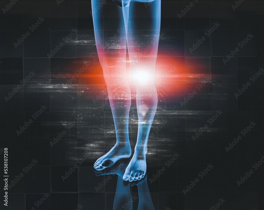 Fondo de rayos X del cuerpo humano y dolor articular. Imagen médica y