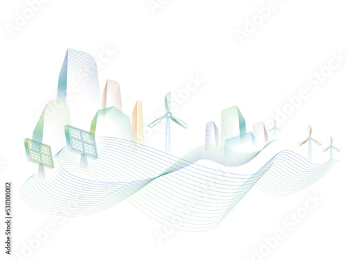 Curve Wavy Line life 7 with ECO element shows the environmental protection vector illustration graphic EPS10